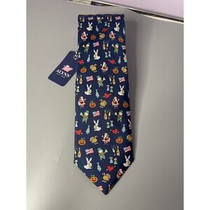 Alynn Iron Horse Fun Tie The Every Occasion Tie NWT 100% Silk Navy